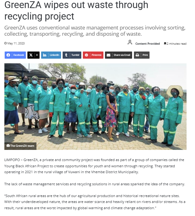 The GreenZA team at Vuwani in the Vhembe District Municipality